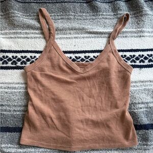 American Eagle Brown/Tan Womens Cropped Tank Top Size Small